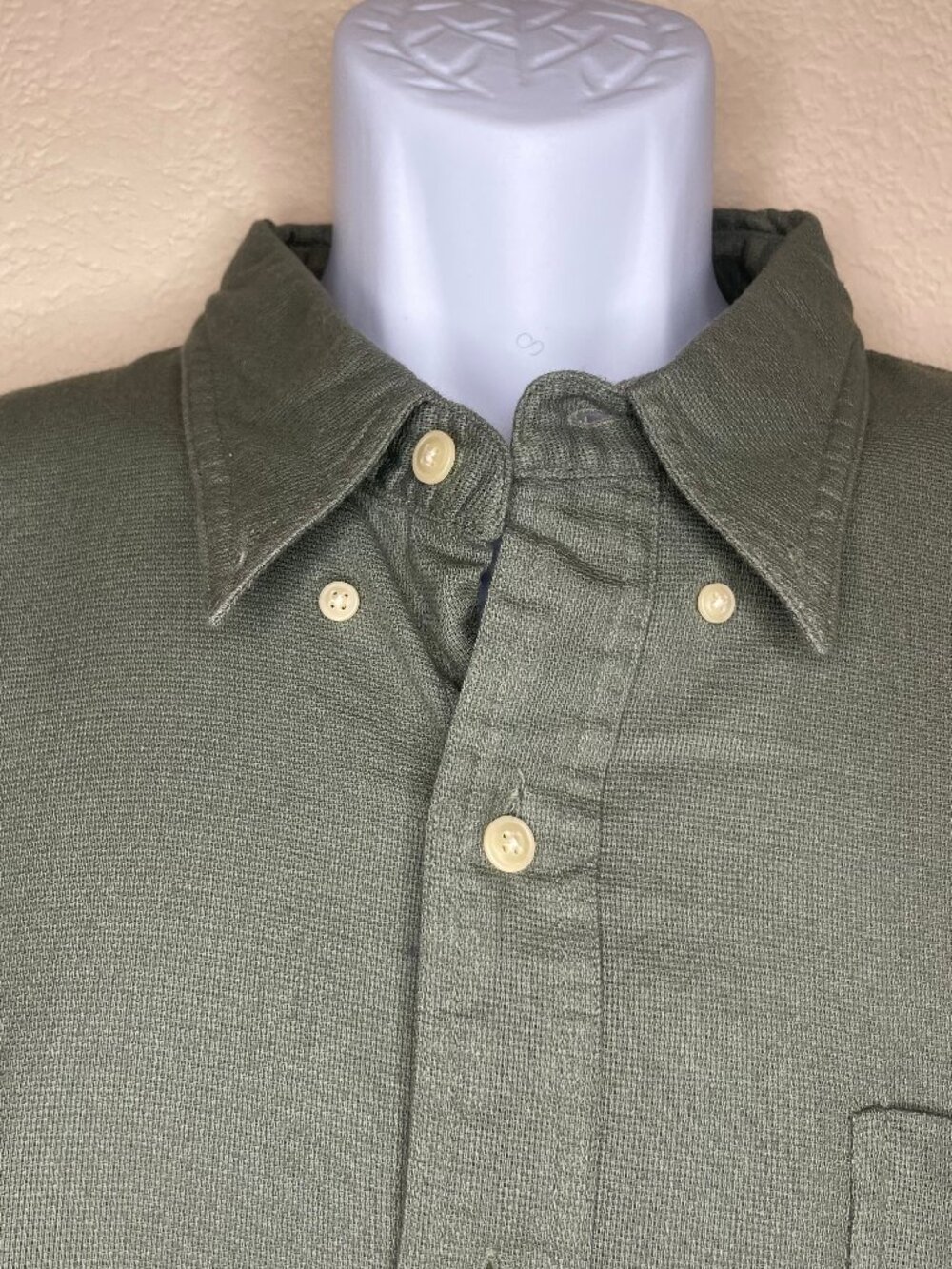 CHAPS Ralph Lauren Vintage Grandad Earthy Green Boxy Short Sleeve Shirt XXL - Picture 8 of 10